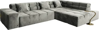 Produktbild von KAWOLA Sofa NEVADA Ecksofa Velvet silber Recamiere rechts