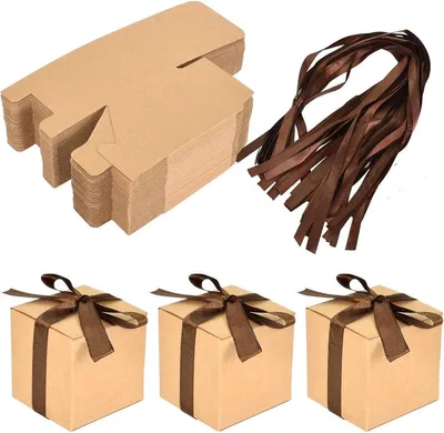 50 Stück Mini Geschenkboxen aus Kraftpapier zur Verpackung