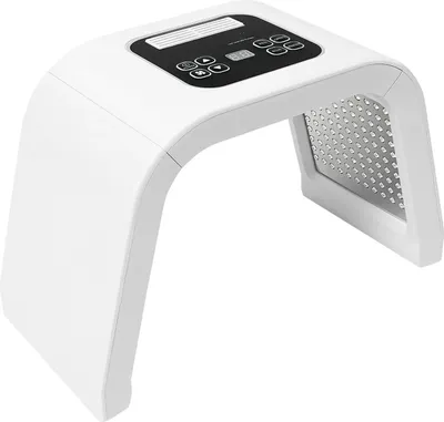 Produktbild von LED Photonentherapie Gerät - Gesichts- und Körpermaske - 7-farbige Lichttherapie - Anti-Aging Faltenreduktion - Hautverjüngung und Aufhellung - Beruhigende Aknebehandlung - Timer 5–60 Min - EU-Stecker - Weiß