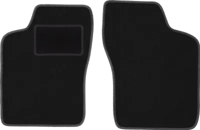 Produktbild von Velours-Fußmatten Vorne passend für Opel Ascona C (Liftback, Limousine, Bj. 1981-1988) –  schwarz, passgenau, mit Befestigungen set 2 Stk. - STANDARD