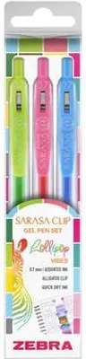 Produktbild von Gelschreiber "Sarasa Clip Lollipop", 3 verschiedene Farben, 0,33 mm, Squeeze-Mechanismus, ZEBRA 99431