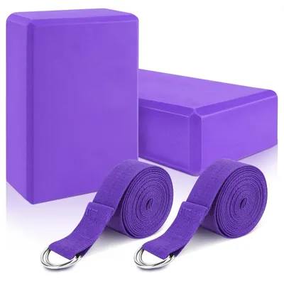 Obrázek produktu pro Sada dvou bloků na jógu s popruhy pro zvýšení flexibility