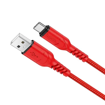 Zdjęcie produktu dla Kabel HOCO USB odpowiedni dla typu C 3A VICTORY X59 1 metr czerwony