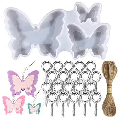 Produktbild von Silikonform Schmetterling - 3D Gießform für Bastelarbeiten - DIY Set mit Zubehör - Mehrfarbig