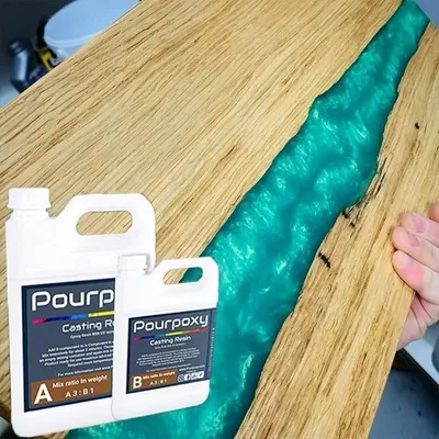 Obrázok produktu pre Epoxidová živica Epoxidová živica na odlievanie Univerzálna živica na odlievanie | 5 KG | Odlievanie do 5 cm | Pourpoxy | Crystal Clear | Epoxidová živica | obsahuje UV blokátor