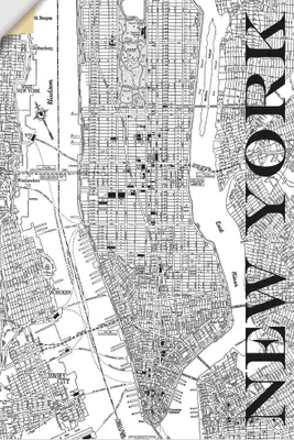Produktbild von ARTland Wandbild, selbstklebend New York Karte Straßen Karte Größe: 20x30 cm