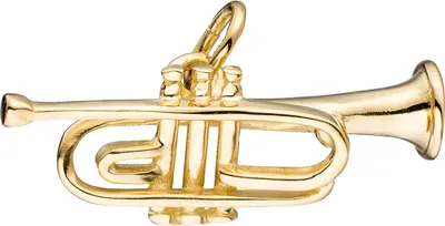 Produktbild von Anhänger Trompete Ventiltrompete aus 925 Silber vergoldet 24,2x9,2mm Halsschmuck