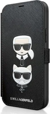Zdjęcie produktu dla Karl Lagerfeld Klflbkp12Ssakickcbk Iphone 12 Mini 5,4" Czarny/Black Book Saffiano Karl & Choupette