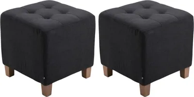 Produktbild von 2er Set Sitzhocker Pharao, antik-hell schwarz