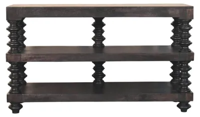 Produktbild von Artisan Furniture Spindelregal-Konsole aus Massivholz in Carbon Ash