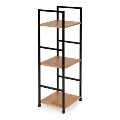 Produktbild von ModernHome CWJ302480L Holzregal mit Metallrahmen und 3 Einlegeböden, 80 x 23,5 x 29 cm