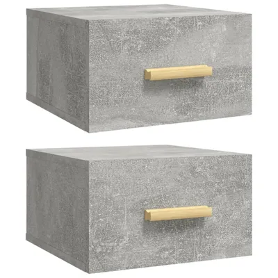 Produktbild von Wand-Nachttische 2 Stk. Betongrau 35x35x20 cm