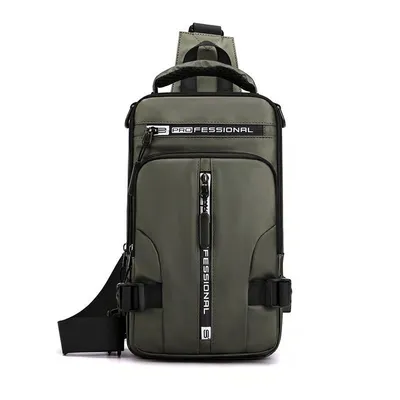 Obrázek produktu pro Voděodolná nylonová taška přes rameno s integrovaným USB nabíjením, taška přes rameno s ochranou proti krádeži – ONNBAG zelená