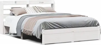 Immagine prodotto di vidaXL Struttura letto con testiera senza materasso bianco 140x200 cm