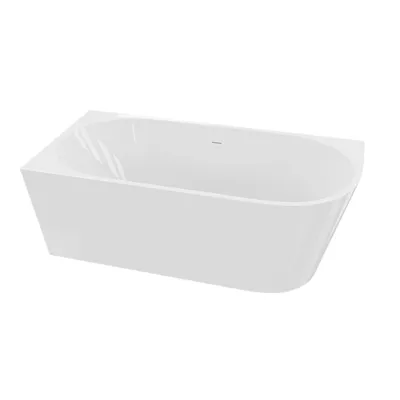 Produktbild von LAVITA Freistehende Eckbadewanne Caldera Rechte 1600 Acryl 160x75x58 cm| Badewannen Rechteckige Form | Moderne | Acryl-Wanne Freistehend 2 Personen | 250 L | Antimikrobielle Beschichtung | Weiß Glanz