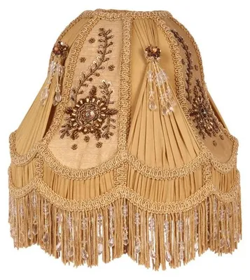 Immagine prodotto di Lampada a paralume, stile vittoriano, a cupola, 26 cm - Oro - Tessuto