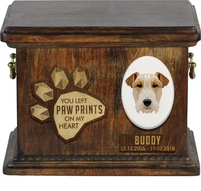 Productafbeelding van Foxterrier (draadhaar) - Urn voor as van een hond, gepersonaliseerde urn met gravure, herdenkingskist voor as van een hond, merk Art-Dog