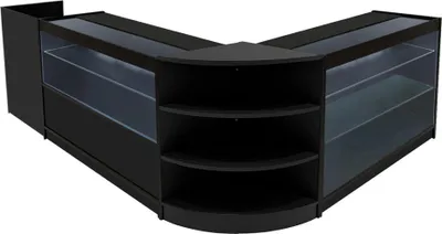 Image de Ensemble de comptoirs lumineux LED Theia : LM60 + C1200 + K1200 + TB60 – Noir