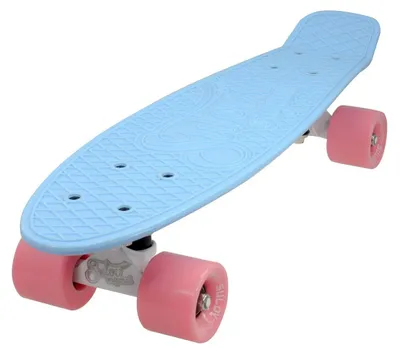 Immagine prodotto di Penny Board in colori pastello, blu/rosa