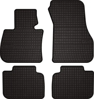 Produktbild von Gummifußmatten passend für BMW X1 F48 (SUV, Bj. 2015-2022) –  schwarz, passgenau, mit Befestigungen set 4 Stk. - Gummi-Automatten