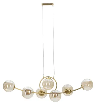 Immagine prodotto di Lampadario Japan 7 luci in ferro dorato e vetro champagne 115 cm