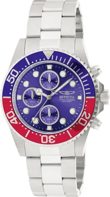 Obrázek produktu pro Invicta Pro Diver 1771 Pánské Hodinky - Quartz Hnutí - Nerezová Ocel s Modrým Ciferníkem - 43 mm