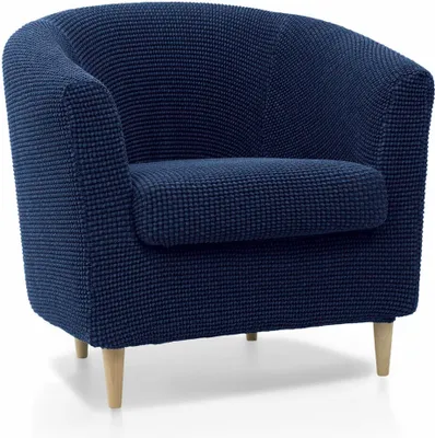 Produktbild von SOFASKINS® Sofabezug, Super Stretch Sofabezug, Exklusive Design Sofabezug, Atmungsaktiv und Langlebig, Einfach zu montieren Sofabezug de. Maße 60-90 cm. Farbe Marineblau