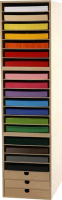 Produktbild von Creativ Company Aufbewahrungsschrank aus Karton, H: 100 cm, A4, Blatt 210x297 mm, 180 g, verschiedene Farben, 1 Set