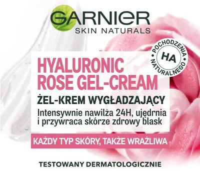 Zdjęcie produktu dla Garnier Hyaluronic Rose Żel-krem wygładzający, 50ml