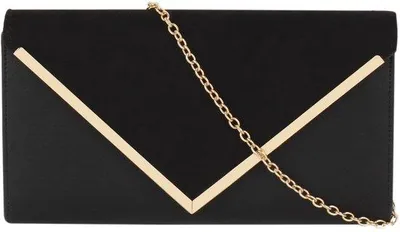 Produktbild von Elegante Fluwelen Handtas mit Kette, Schwarz, kleiner Größe