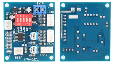 PWM Lüfterregler 12V DC, 3-Kanal, Temperaturregelung, Alarm