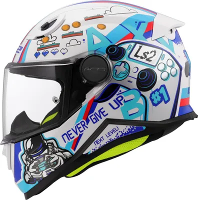 Zdjęcie produktu dla Kask dziecięcy LS2 FF812 Kid Next Level, biały/niebieski/czerwony, Y/M (49/50)