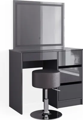 Produktbild von Schminktisch Vicco Sherry Anthrazit 90 cm mit LED Spiegel und Hocker, Model 40844