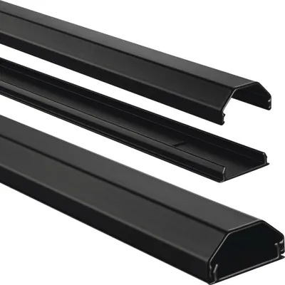 Produktbild von Hama Alu-Kabelkanal eckig, 110/3,3/1,7 cm, Schwarz