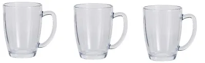 Image de Ensemble de 3 tasses Excellent Houseware, verre, 400 ml, transparent