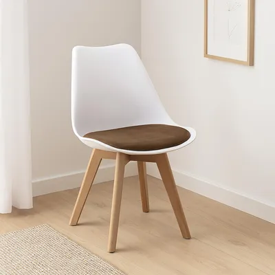 Produktbild von Esszimmerstuhl Samt Atlanta Weiß/Braun