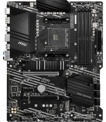 Image de MSI B550-A PRO - Carte mère - ATX - Socket AM4 - Chipset AMD B550 - USB-C Gen2, USB-C Gen1, USB 3,2 Gen 1, USB 3,2 Gen 2 - Gigabit LAN - Graphiques embarqués (CPU requis) - HD Audio (8 canaux) (7C56-002R)