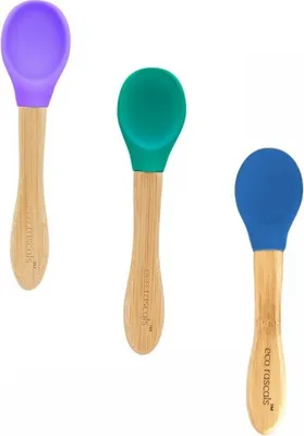 Obrázek produktu pro Sada 3 bambusových lžic, fialová, zelená, modrá, eko darebáci