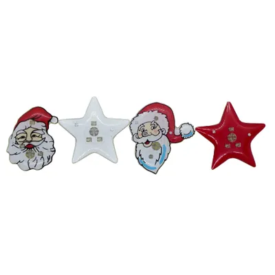 Produktbild von 12 x Weihnacht Buttons zum Anstecken mit LED Licht