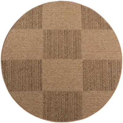 Imagen del producto de Alfombra para exteriores, estilo yute, ideal para salón, balcón o terraza, color beige, 80x80 cm, forma redonda
