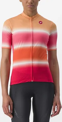 Image de Maillot de cyclisme à manches courtes CASTELLI - DOLCE LADY - Orange/Rouge L