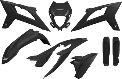 Produktbild von Verkleidungskit UFO PLAST 8-teilig Verkleidungssatz Kunststoff mit Gabelschutz für Beta RR Enduro Racing EFI 250 - 450 ccm Bj. 2020 - 2022, Farbe:schwarz