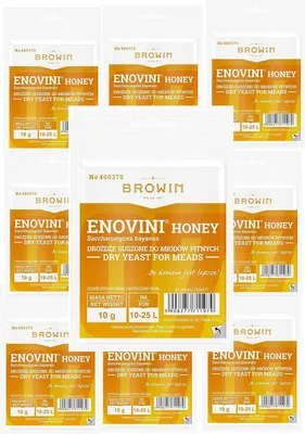Produktbild von 10 x Enovini HONEY Trockenhefe 10g – Spezialhefe für Honiggetränke & Gäransatz – für 10–25L – hohe Gärleistung