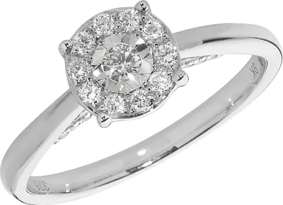 Produktbild von 9 Karat (375) Weißgold Damen - Diamant Ring Brillant-Schliff 0.31 Karat HI - I1, 57 (18.1); TRS2144RSP