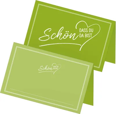 Produktbild von ITENGA 48x Tischkarten Schön dass du da bist V2 frühlingsgrün