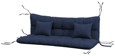 Productafbeelding van Outsunny set van 4 zitkussens, 150x50 cm, waterafstotend, stoelkussens, marineblauw
