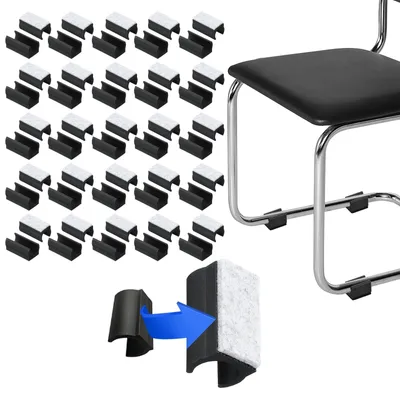 Image de Omgoods - 50 protections de pieds de chaise en feutre pour pieds de 19 mm (gris)