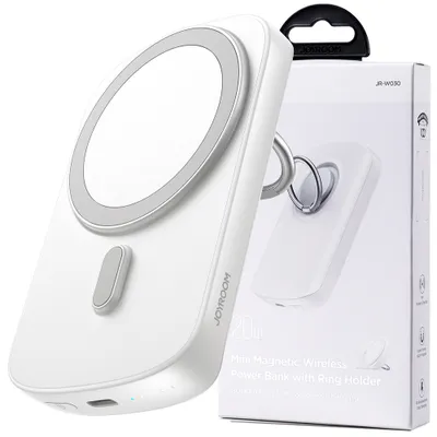 Zdjęcie produktu dla Joyroom Powerbank Indukcyjny 6000Mah Z Ringiem I Podstawką Do 20W Biały (Jr-W030)