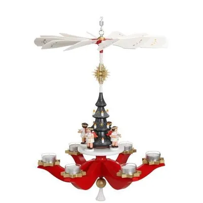 Produktbild von Hängepyramide Engel am Weihnachtsbaum bunt HxLxB 37x37x42cm NEU