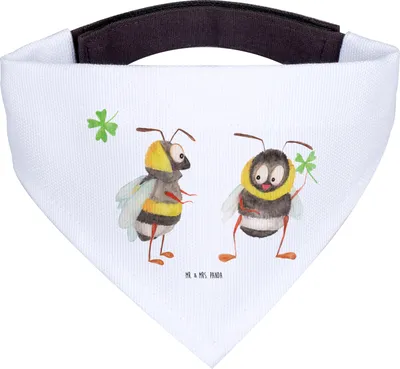 Produktbild von Mr. & Mrs. Panda Hunde Halstuch Hummeln Kleeblatt - Weiß - Geschenk, Hund, Hummel, Biene Deko, für, Lustige Sprüche, Spruch Positiv, Dreieckstuch, Hundetuch, Fröhlich